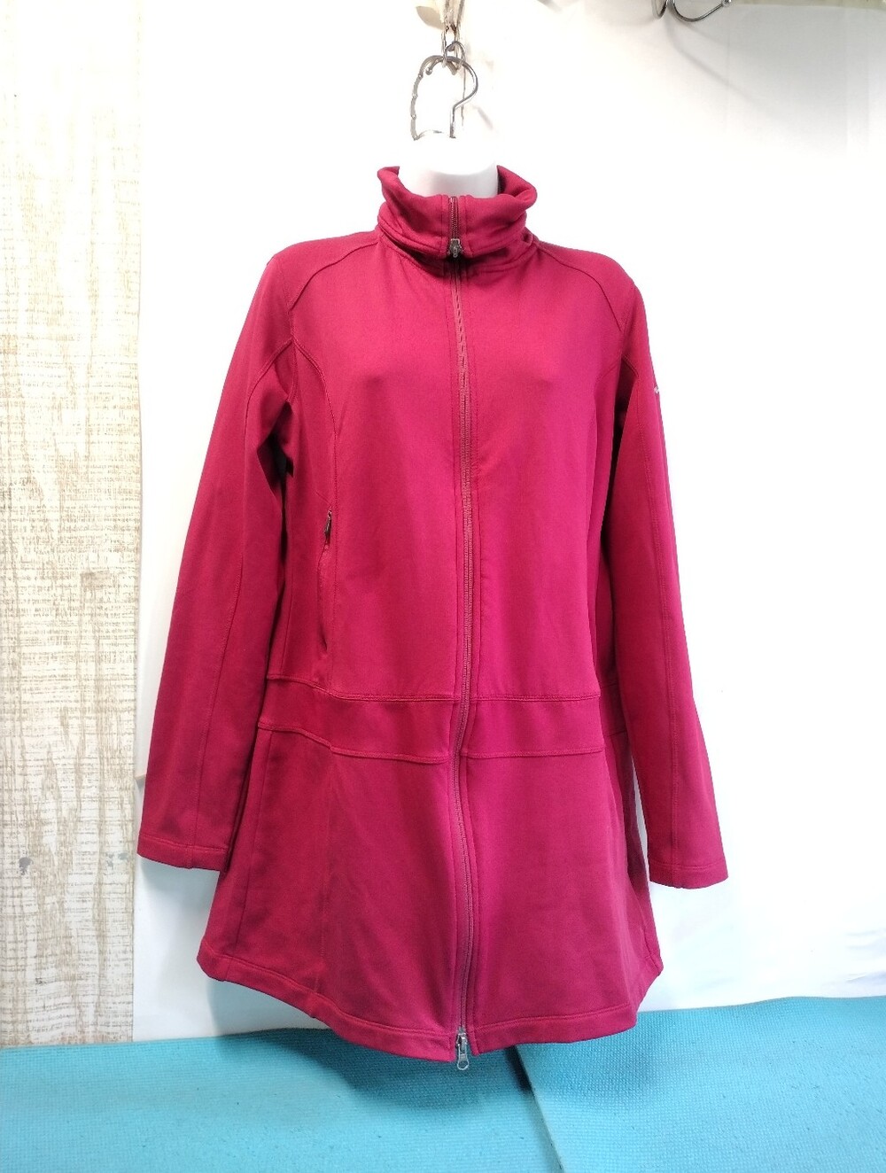 COLUMBIA Sports Wear OMNI-WICK Women's Long Full Zip Jacket Burgundy Size L